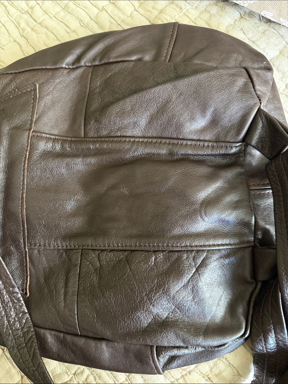 Men or women’s brown leather backpack in good condition supple clean interior - Picture 11 of 14